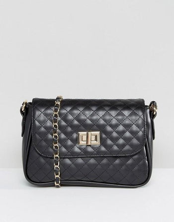 Quilted Lock Cross Body Bag