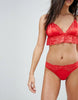 Wolf & Whistle Valentines Red Lace Bralette & Thong