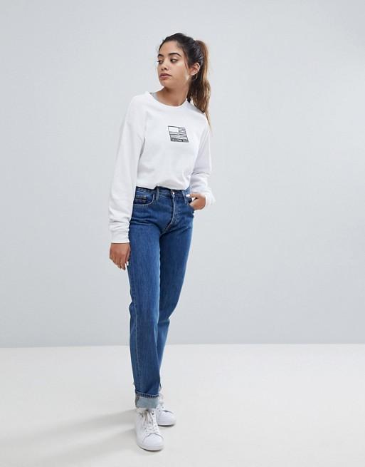 Calvin Klein Jeans High Rise Straight Leg Jean